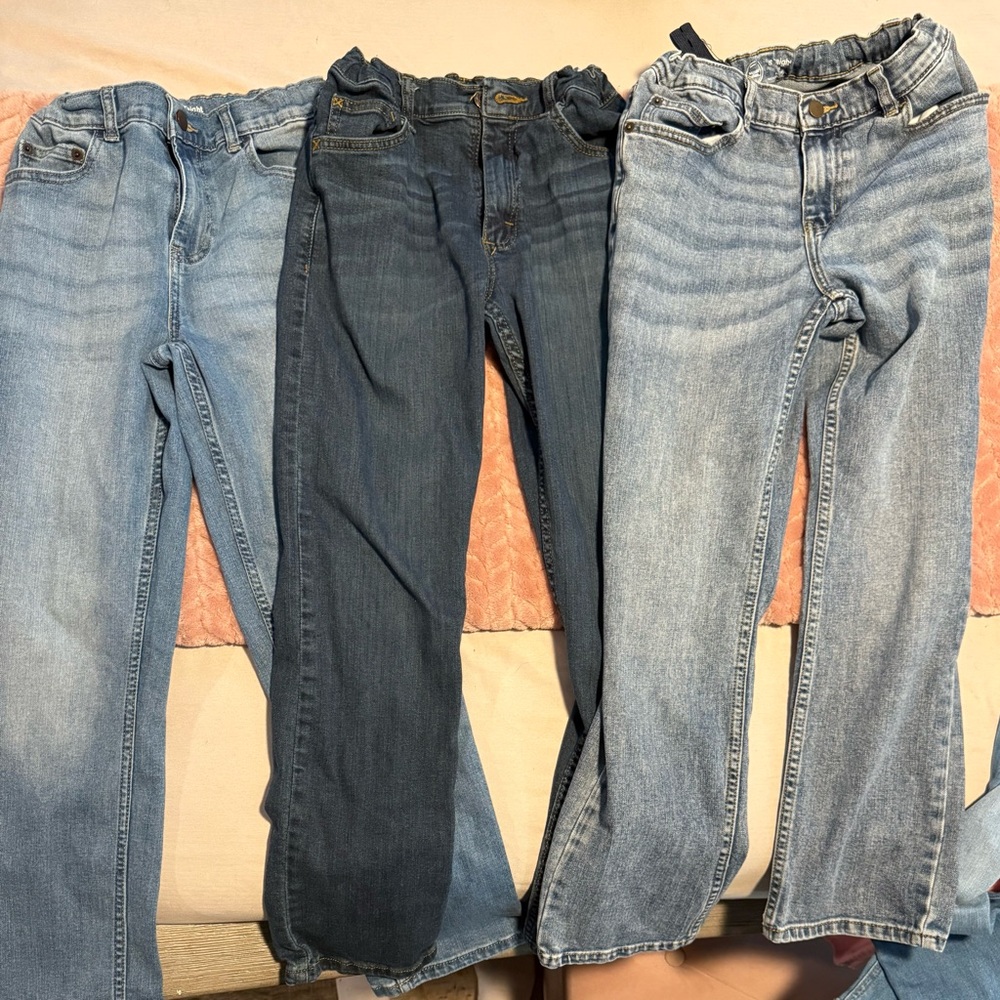 Boys Straight Leg Jeans Bundle Size 14 Regular (3 Pair) Wrangler + Wonder Nation